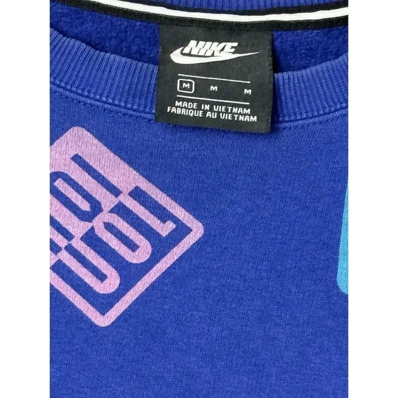 Nike air max printed crewneck sweatshirt size XSmall Blue Purple STREETWEAR - Picture 3 of 6